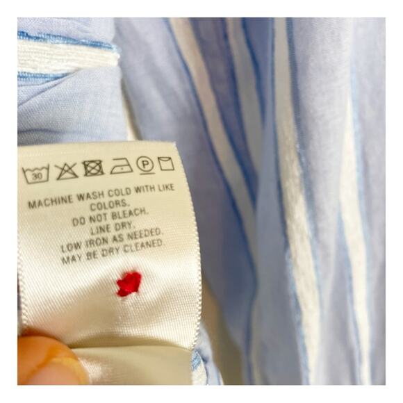 Anthropologie Building 18 Striped Button Down L/s Belted Top - Picture 10 of 10